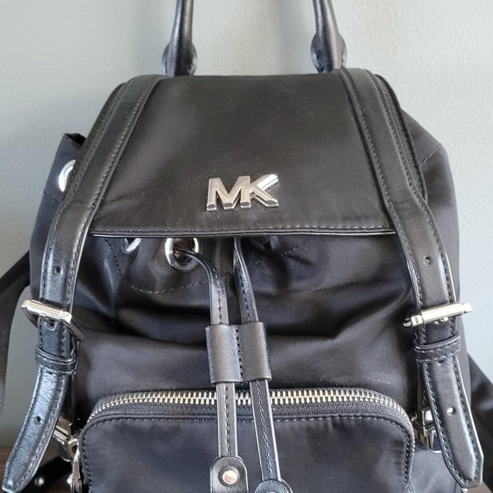 Michael Kors Synthetic Beacon Small Black Nylon Backpack